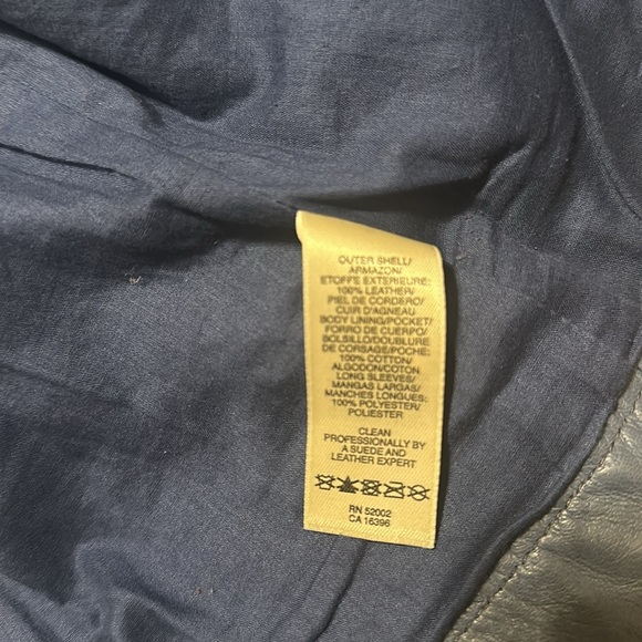 DKNY - Blue Leather Jacket - Medium - Picture 6 of 9